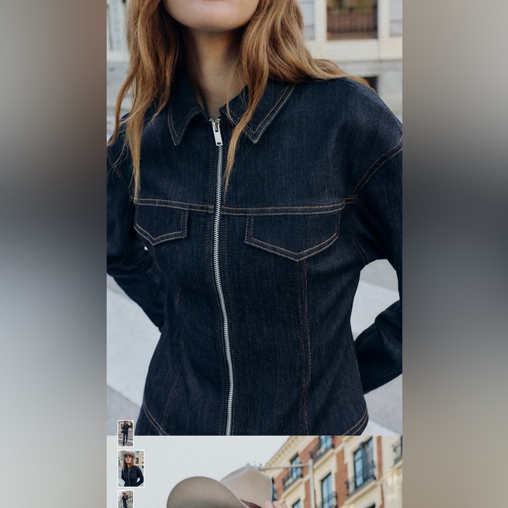 Zara Dark Denim Jacket and Pants Set! Xs NWT - Picture 2 of 3